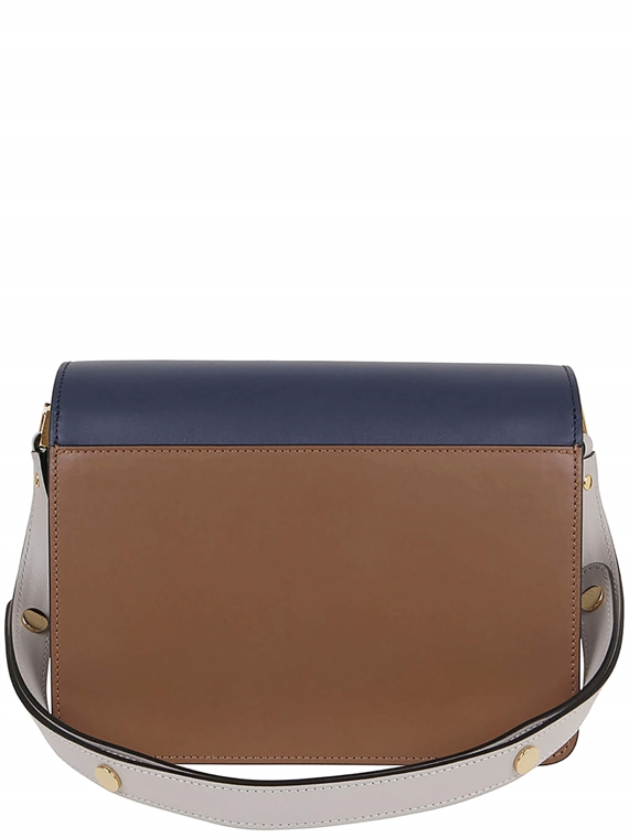 Marni Medium Trunk Bag, Navy/Brown/Grey